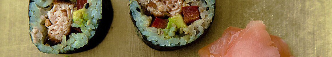 Eating Chinese Japanese Sushi at Ahi Sushi restaurant in San Diego, CA.